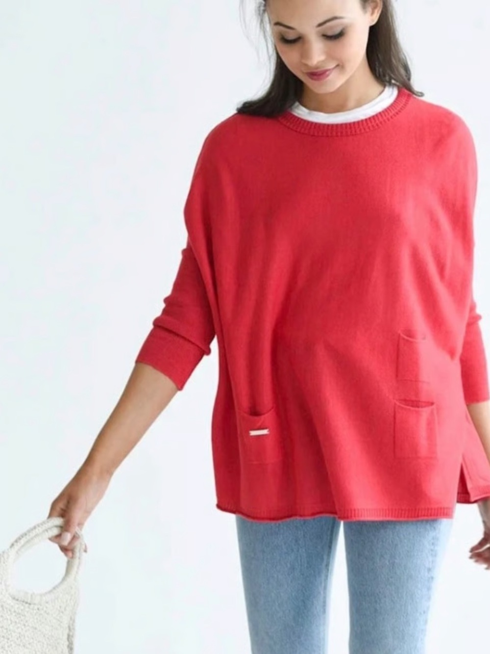 Mersea The Catalina Travel Sweater with Pockets Pink/Red